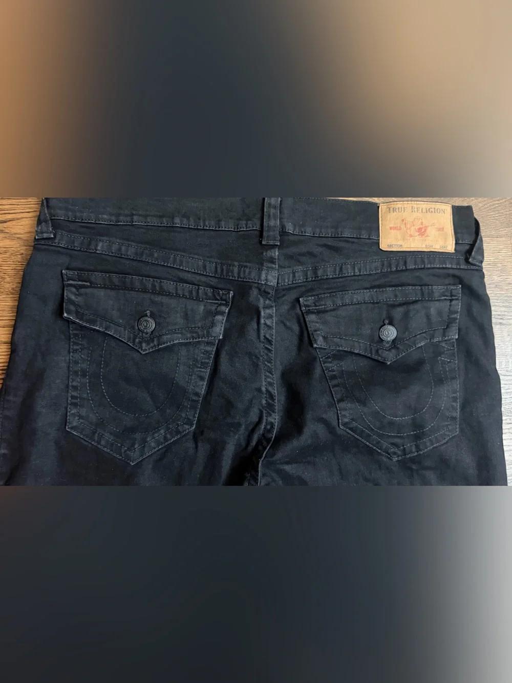 True Religion Men's Straight Jeans in Black
